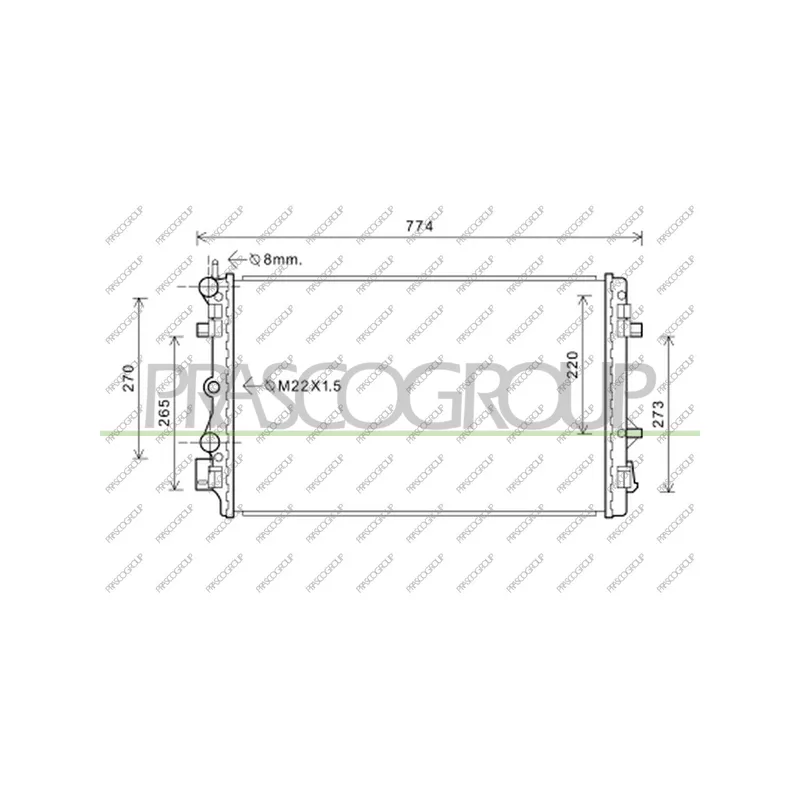 Radiateur, refroidissement du moteur PRASCO AD120R007