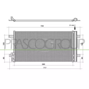 Condenseur, climatisation PRASCO AD124C001