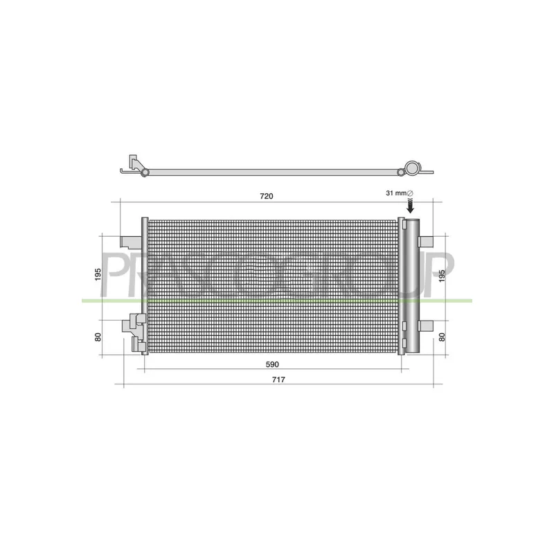 Condenseur, climatisation PRASCO AD124C001