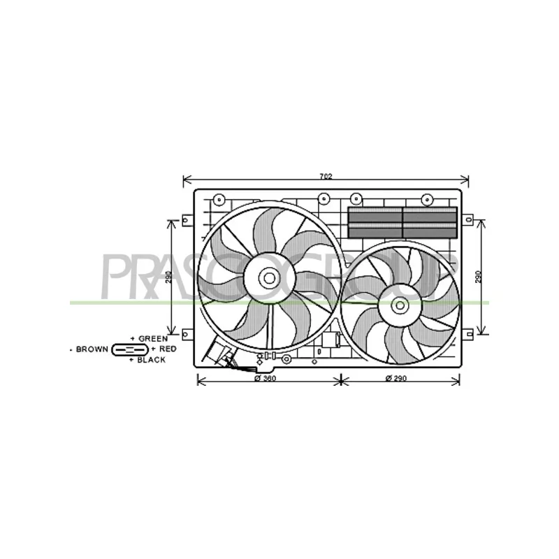 Ventilateur, refroidissement du moteur PRASCO AD202F001