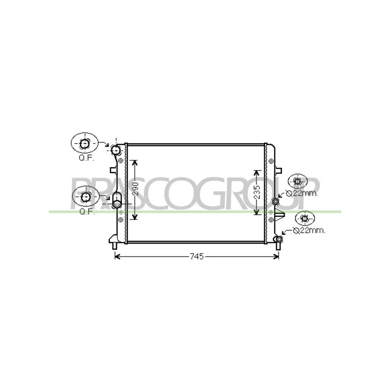Radiateur, refroidissement du moteur PRASCO AD322R013