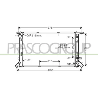 Radiateur, refroidissement du moteur PRASCO AD820R005