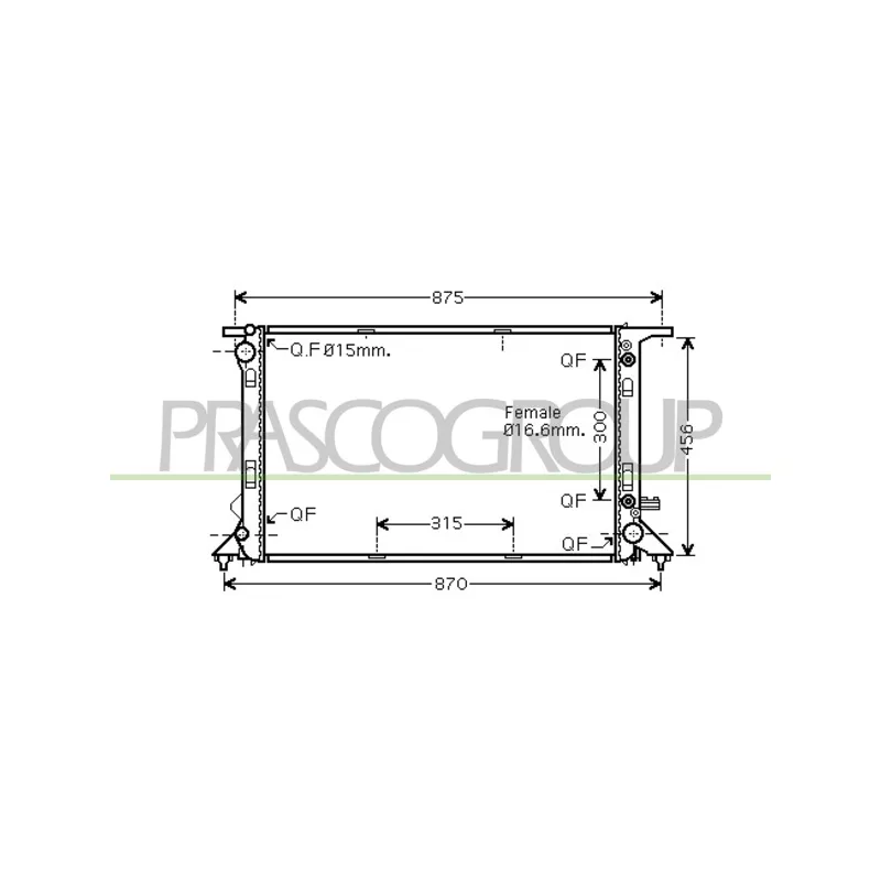 Radiateur, refroidissement du moteur PRASCO AD820R005