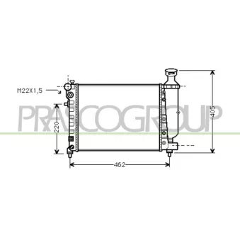 Radiateur, refroidissement du moteur PRASCO CI022R001