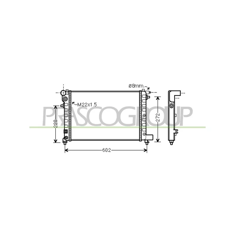 Radiateur, refroidissement du moteur PRASCO CI022R004
