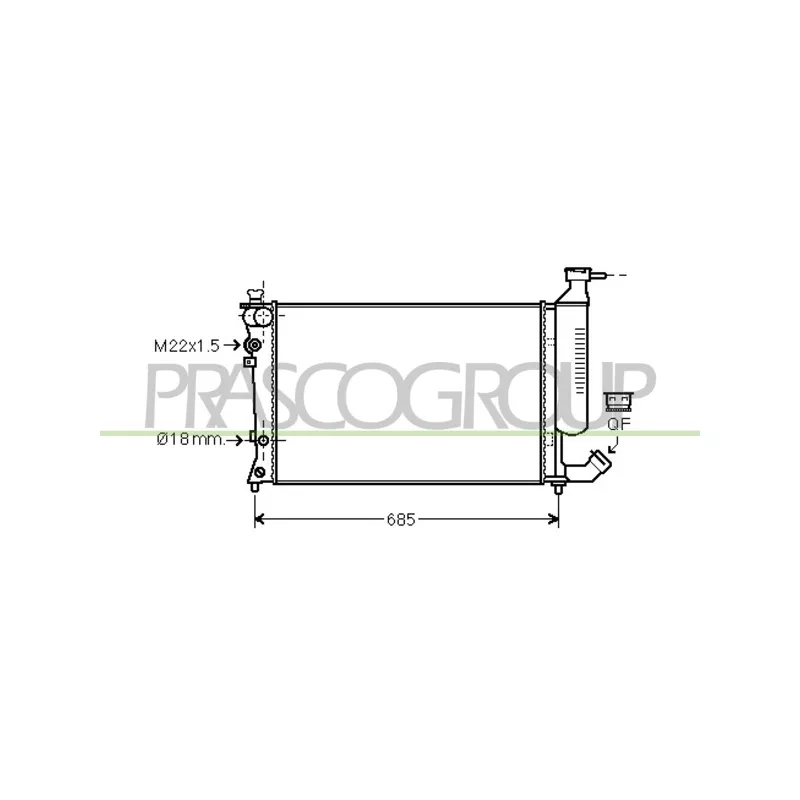 Radiateur, refroidissement du moteur PRASCO CI420R015