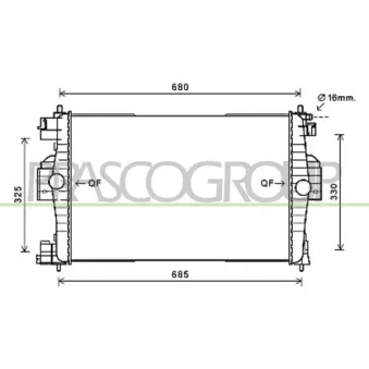 Radiateur, refroidissement du moteur PRASCO CI430R002