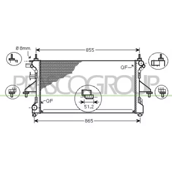 Radiateur, refroidissement du moteur PRASCO CI954R003