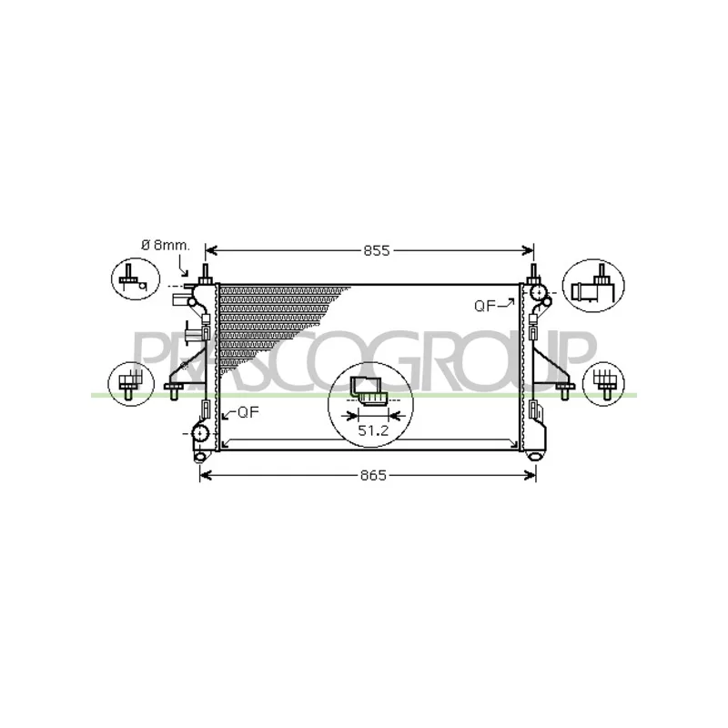 Radiateur, refroidissement du moteur PRASCO CI954R003