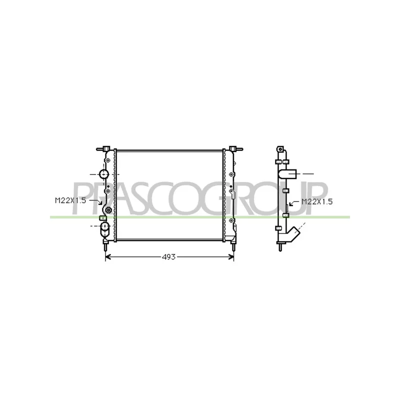Radiateur, refroidissement du moteur PRASCO DA220R001