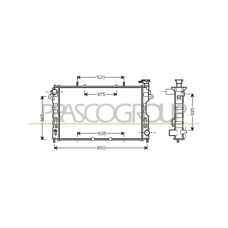 Radiateur, refroidissement du moteur PRASCO DG005R003