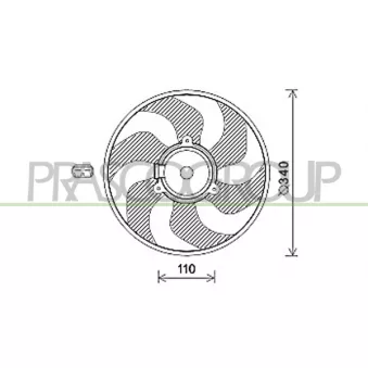 Ventilateur, refroidissement du moteur PRASCO DS011F002