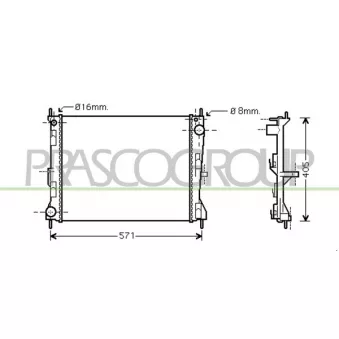 Radiateur, refroidissement du moteur PRASCO DS011R010