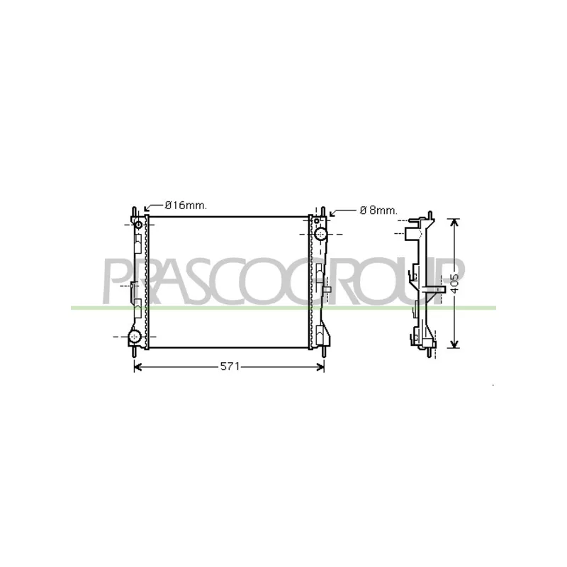 Radiateur, refroidissement du moteur PRASCO DS011R010