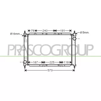 Radiateur, refroidissement du moteur PRASCO DS011R011