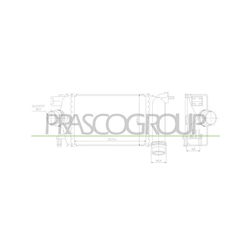 Intercooler, échangeur PRASCO DS016N001