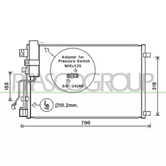 Condenseur, climatisation PRASCO DS710C002