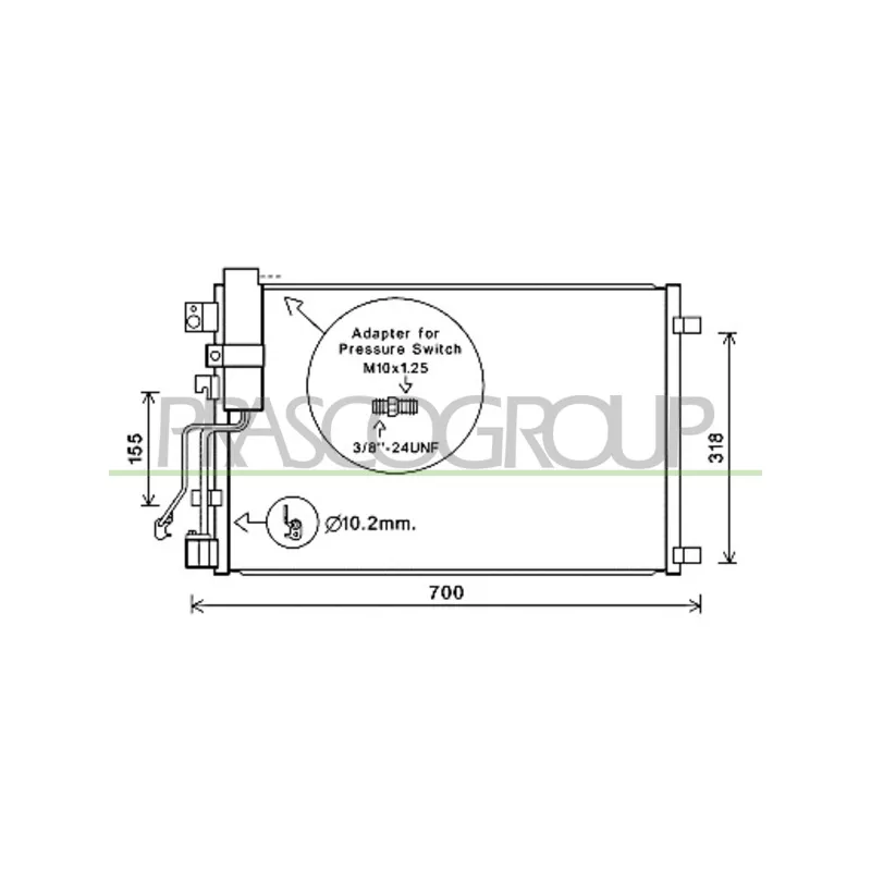 Condenseur, climatisation PRASCO DS710C002