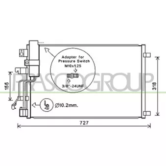 Condenseur, climatisation PRASCO DS710C003
