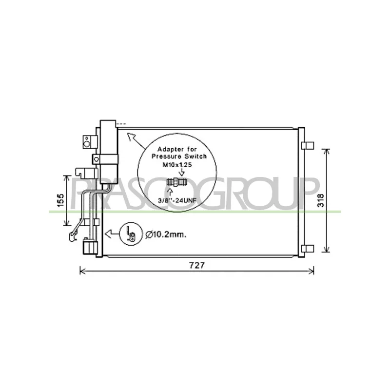 Condenseur, climatisation PRASCO DS710C003