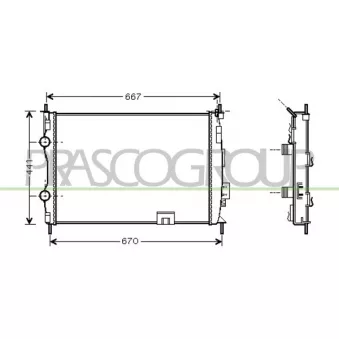 Radiateur, refroidissement du moteur PRASCO DS710R003