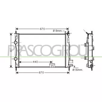 Radiateur, refroidissement du moteur PRASCO DS710R004