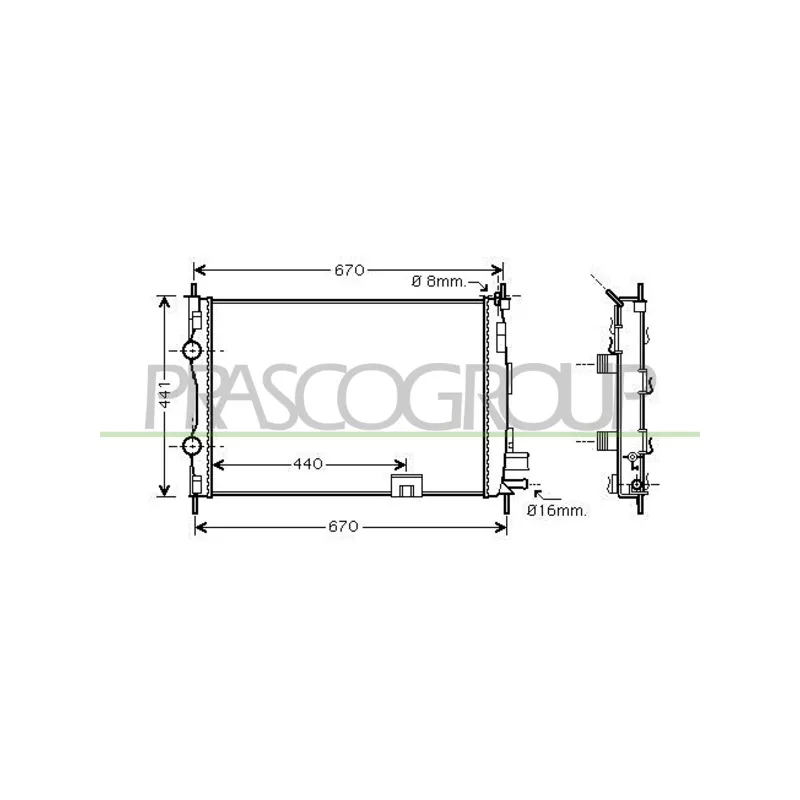 Radiateur, refroidissement du moteur PRASCO DS710R004