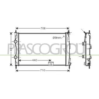 Radiateur, refroidissement du moteur PRASCO DS710R005