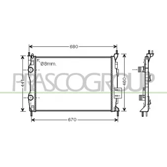 Radiateur, refroidissement du moteur PRASCO DS710R007