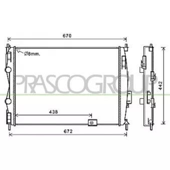 Radiateur, refroidissement du moteur PRASCO