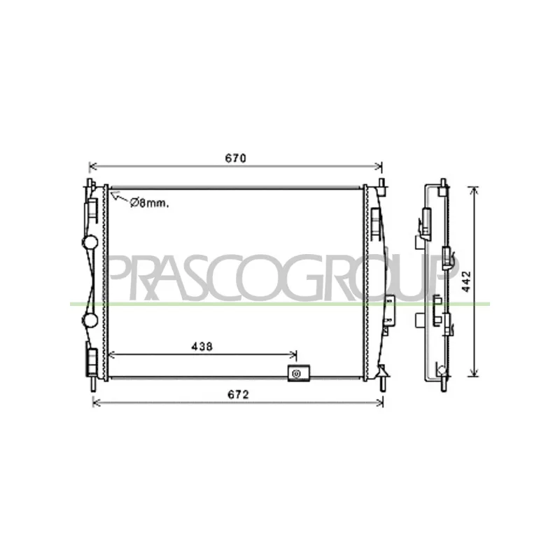 Radiateur, refroidissement du moteur PRASCO DS710R008