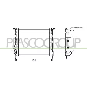 Radiateur, refroidissement du moteur PRASCO DS917R004