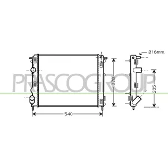 Radiateur, refroidissement du moteur PRASCO DS917R005