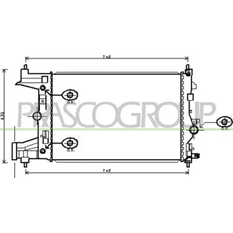 Radiateur, refroidissement du moteur PRASCO DW040R003