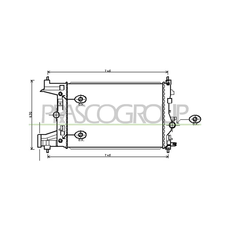 Radiateur, refroidissement du moteur PRASCO DW040R003