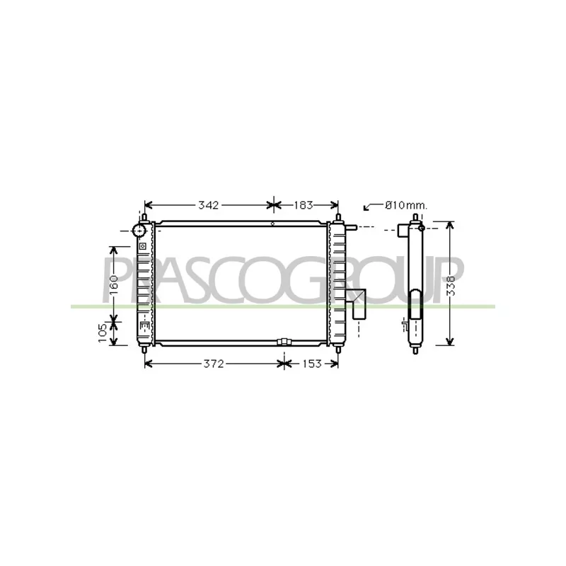 Radiateur, refroidissement du moteur PRASCO DW322R003