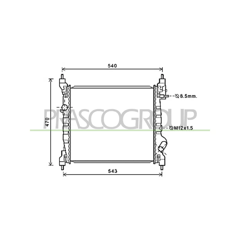 Radiateur, refroidissement du moteur PRASCO DW340R003