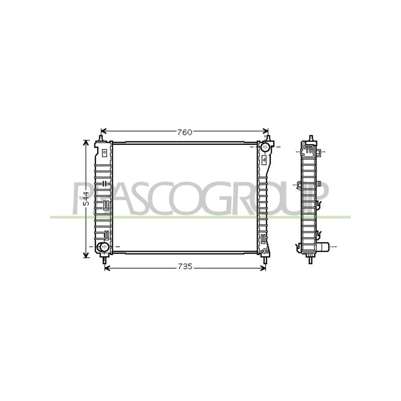 Radiateur, refroidissement du moteur PRASCO DW722R001