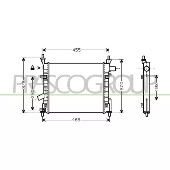 Radiateur, refroidissement du moteur PRASCO FD007R002