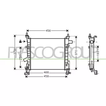 Radiateur, refroidissement du moteur PRASCO FD007R003