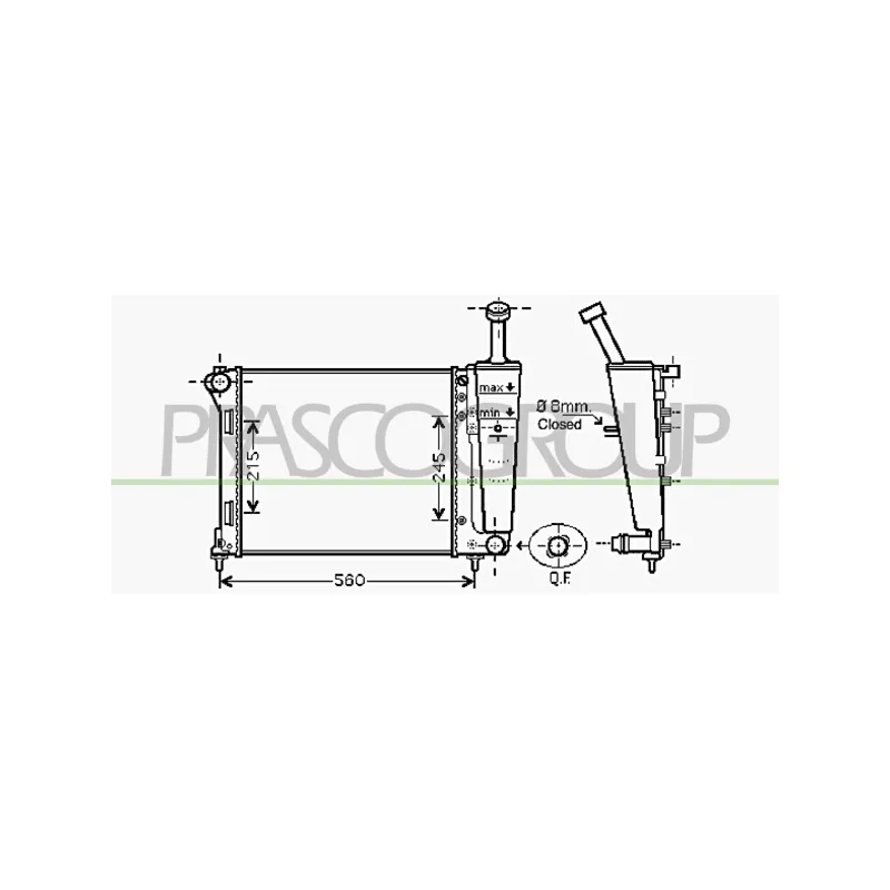 Radiateur, refroidissement du moteur PRASCO FD008R001