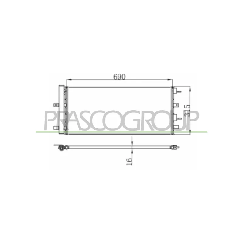 Condenseur, climatisation PRASCO FD080C001