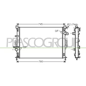 Radiateur, refroidissement du moteur PRASCO FD110R002