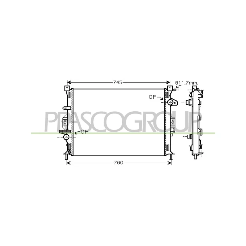 Radiateur, refroidissement du moteur PRASCO FD110R002
