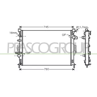 Radiateur, refroidissement du moteur PRASCO FD110R005