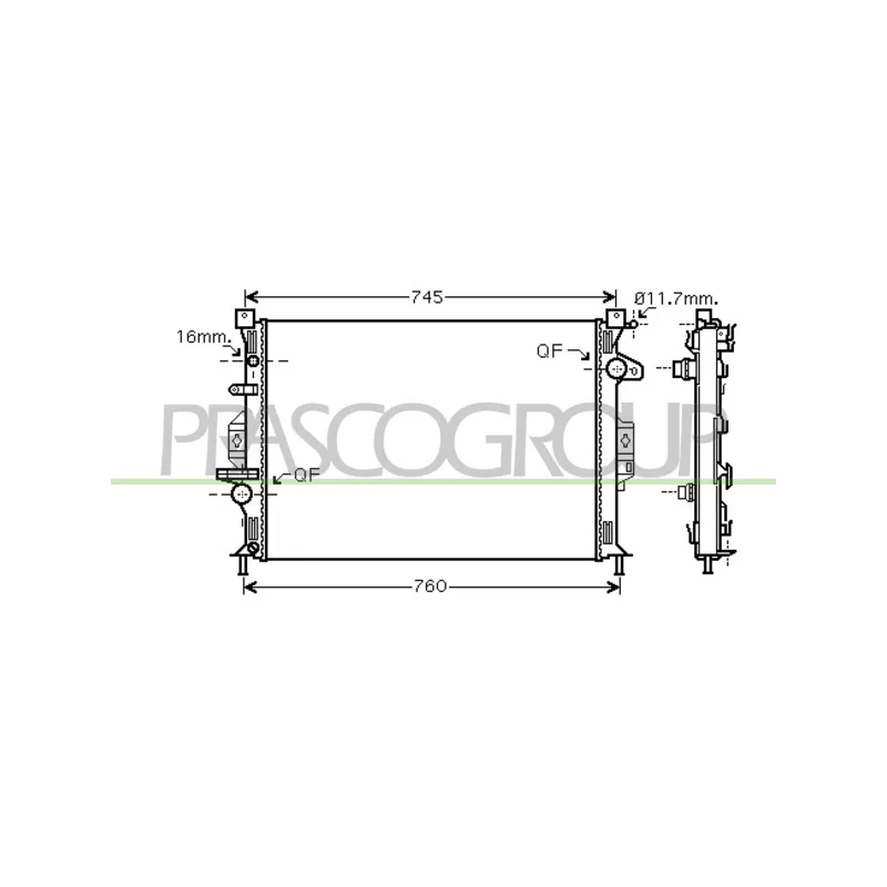 Radiateur, refroidissement du moteur PRASCO FD110R005