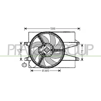 Ventilateur, refroidissement du moteur PRASCO FD340F002