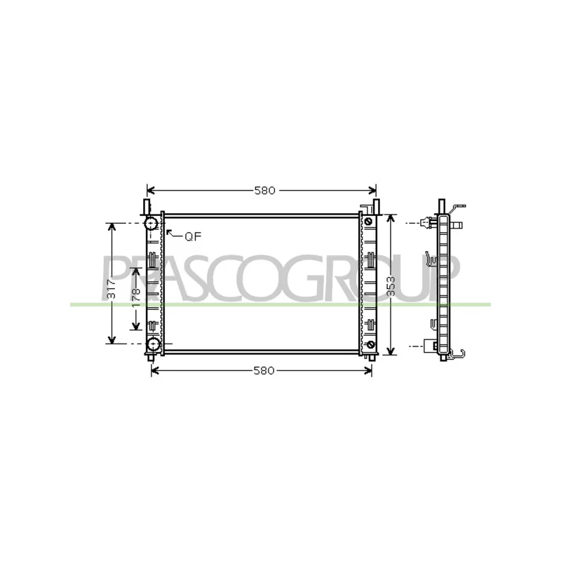 Radiateur, refroidissement du moteur PRASCO FD340R001
