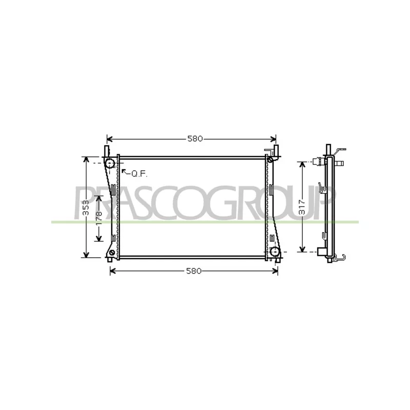 Radiateur, refroidissement du moteur PRASCO FD340R002