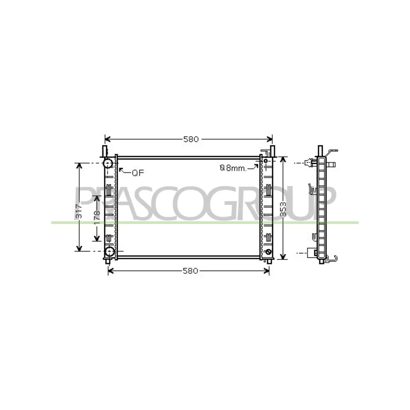 Radiateur, refroidissement du moteur PRASCO FD340R003